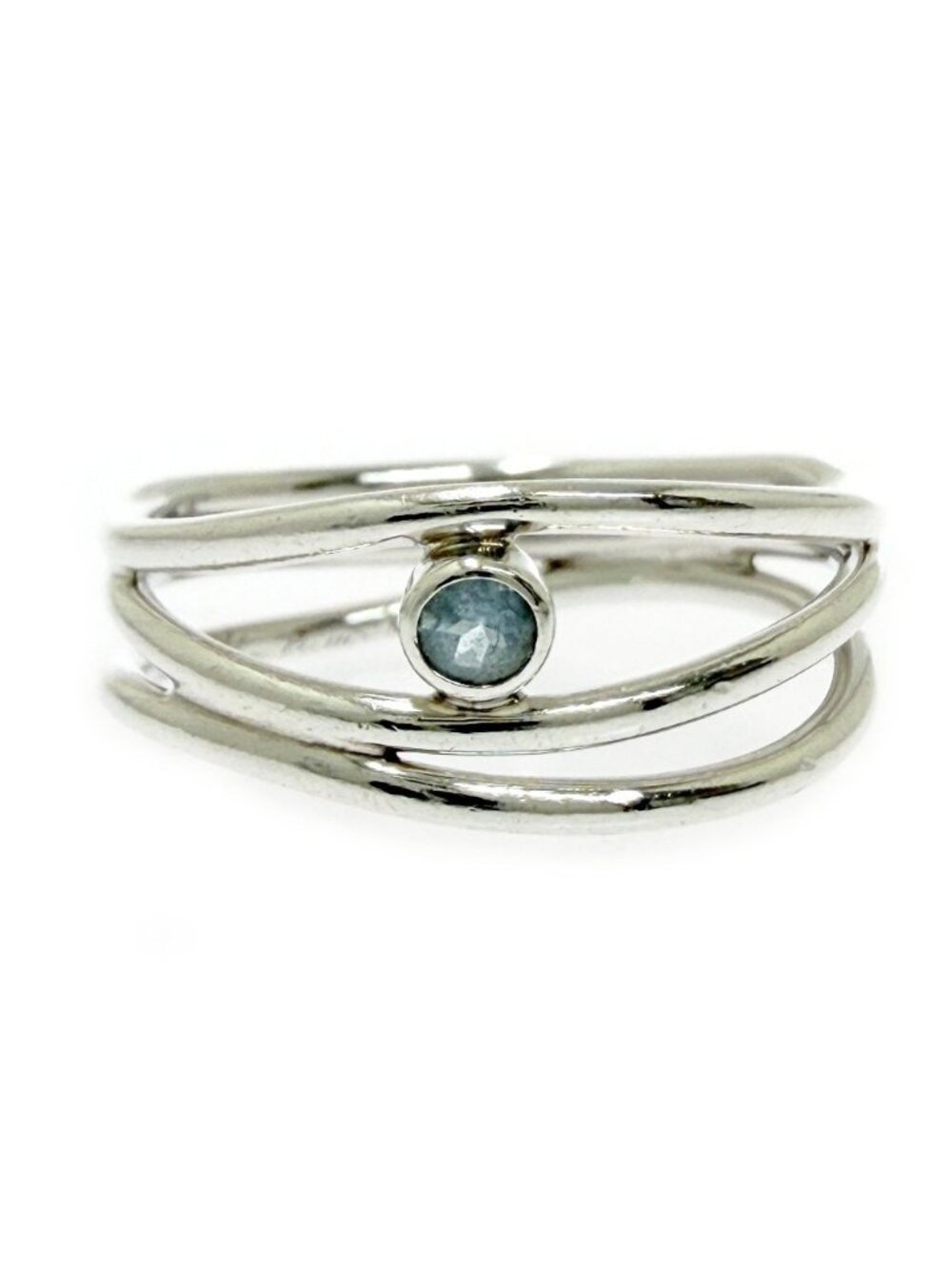 Tiffany & Co Silver Aquamarine Wave Row Ring